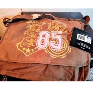 Athletech Brown Messenger Bag with Graphic Design